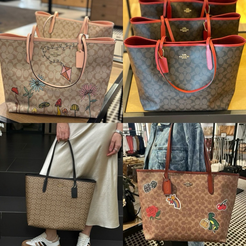 COACH CITY TOTE IN SIGNATURE CANVAS มีหลายสีให้เลือก