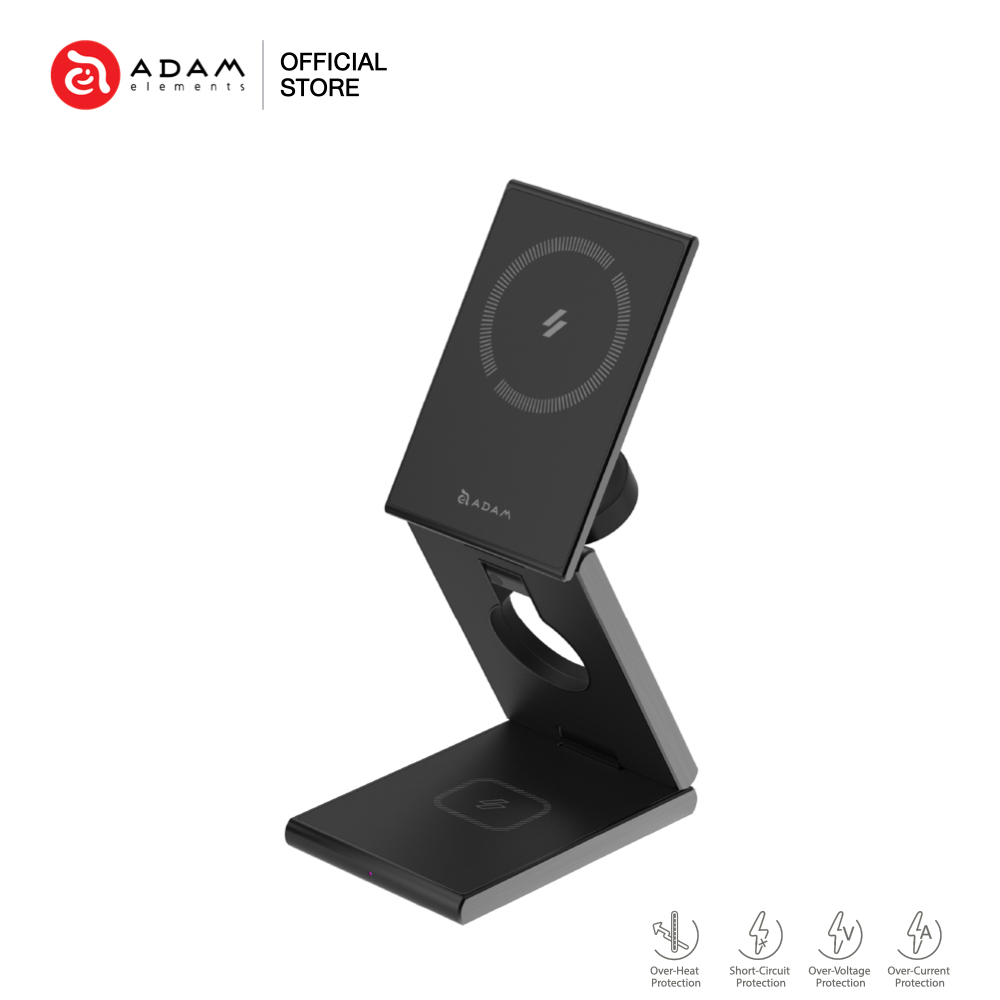 แท่นชาร์จไร้สาย ADAM elements Mag Z Magnetic 3-in-1 Foldable Travel Charging Station - แท่นชาร์จมือถ