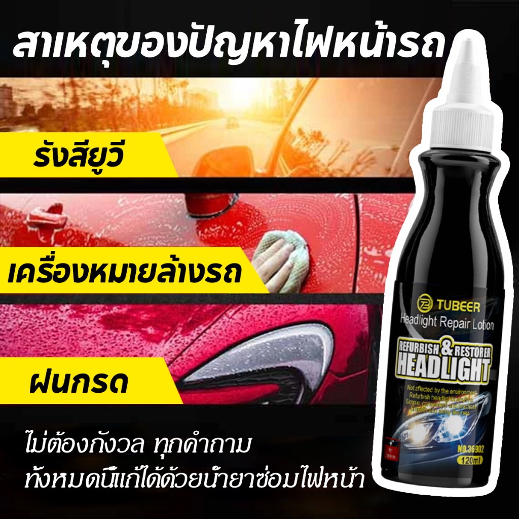 ครีมขัดไฟหน้ารถยนต์ ขจัดรอยขีด คราบเหลือง และคราบออกซิเดชัน คืนความใสให้ไฟหน้ารถโดยไม่ต้องถอดไฟ 120ml - รูปที่ 3