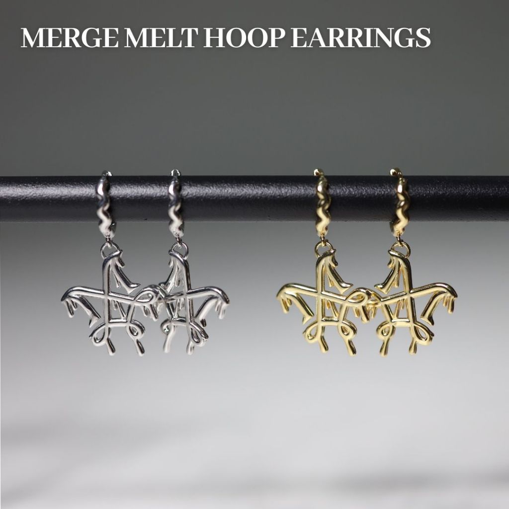 Merge Official - Merge Melt Hoop Earrings (พร้อมส่ง)