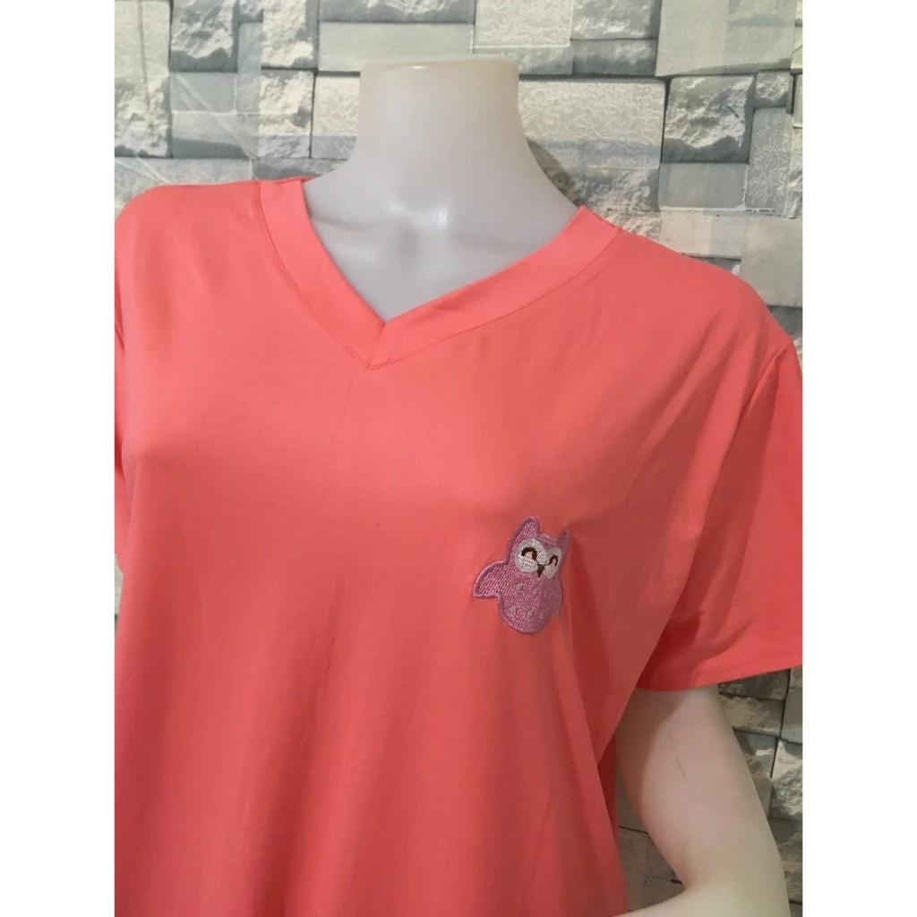 เสื้อยืดสีพื้น ลายปักดอกตะวัน แขนสั้น ไซส์ใหญ่ รอบอก 48-50 นิ้ว รุ่น 1588 thumbnail 3