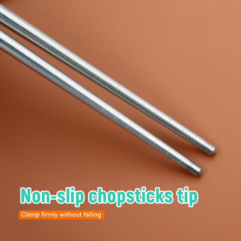 🔥 รู้สึกสบาย 🔥 แพ็ค 5 ชิ้น ตะเกียบสแตนเลส  สแตนเลสแท้ ดีไซน์สวยงามสไตล์เกาหลีคีบอาหาร ล้างทำความสะอาดง่าย - รูปที่ 4