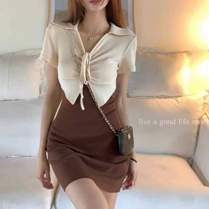 เดรสมินิ ทํางาน ผู้หญิง น่ารัก รัดรูป ออกงานสาวอวบ แฟชั่น ไปทะเล dress ออกงาน world ชุดออกงานเรียบหรู