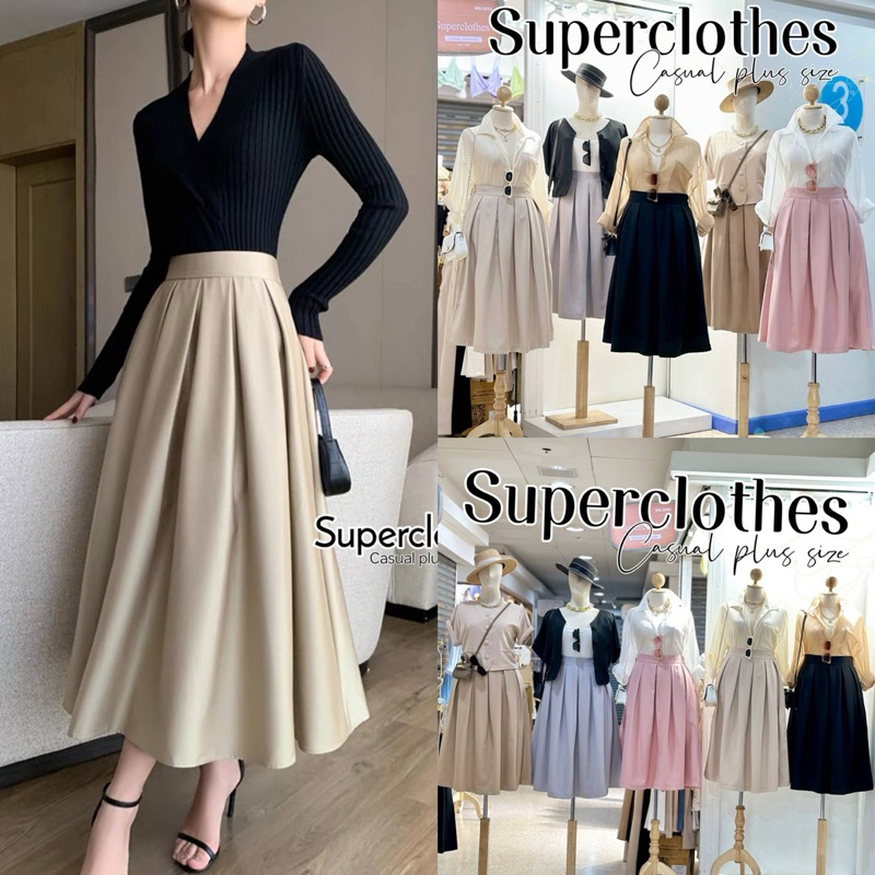 ✅เข้าเพิ่ม พร้อมส่งค่า /SC/ กระโปรงสาวอวบ จีบทวีส ใส่ทำงาน ใส่ออกงาน #กระโปรงไซส์ใหญ่ สาวอวบ อ้วน พลัสไซส์
