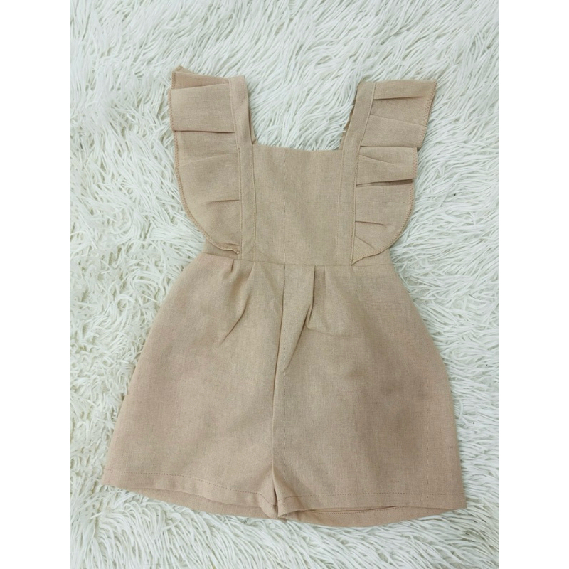 ชุดจั้มสูทเด็กผู้หญิงผ้าฝ้ายผสมลินิน สำหรับเด็ก1-3ปี