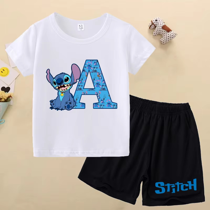 ตัวรีดติดเสื้ออักษร A - Z ฟ้อนต์ลายการ์ตูนหูฟ้า การ์ตูนสติท รีดได้ทุกเนื้อผ้า รีดง่ายมาก