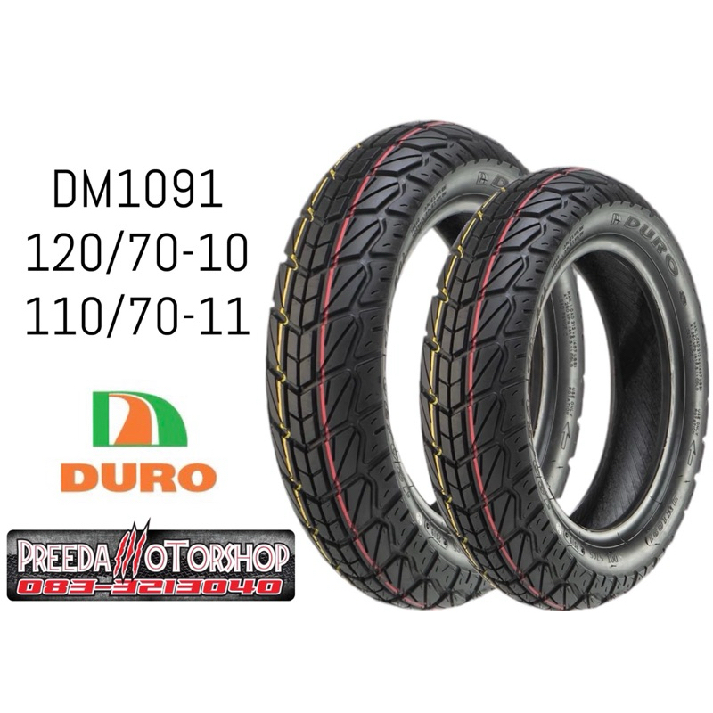ยางนอกเวสป้า ยางนอกNewVespa ยี่ห้อDuro DM1091 120/70-10 , 110/70-11