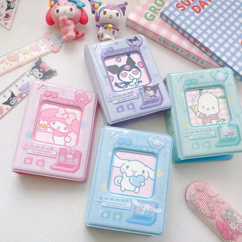 SANRIO อัลบั้มรูปภาพ ลายการ์ตูนอนิเมะ Kuromi Melody Hello Kitty สําหรับเก็บสะสมการ์ด