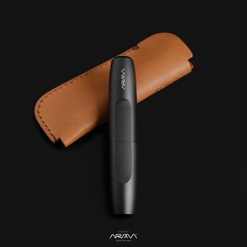 ยาดม อาร์ม่า ARMA HERBAL - Dark Grey พร้อมเคสหนัง : A first refillable personal aromatic Yadom