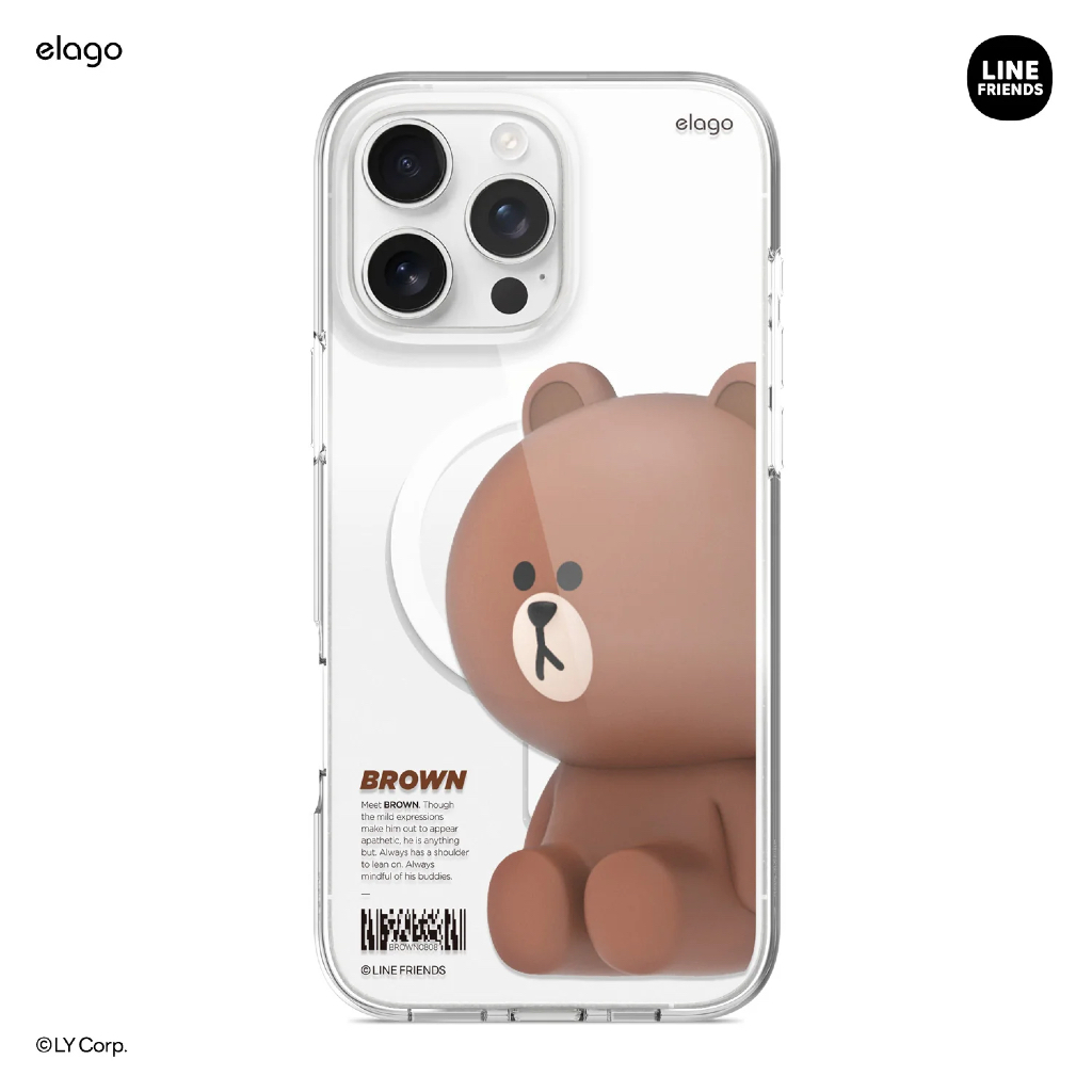elago LINE FRIENDS | BROWN & SALLY Figure MagSafe Hybrid Case iPhone 16 / 16 Pro / 16 Pro Max