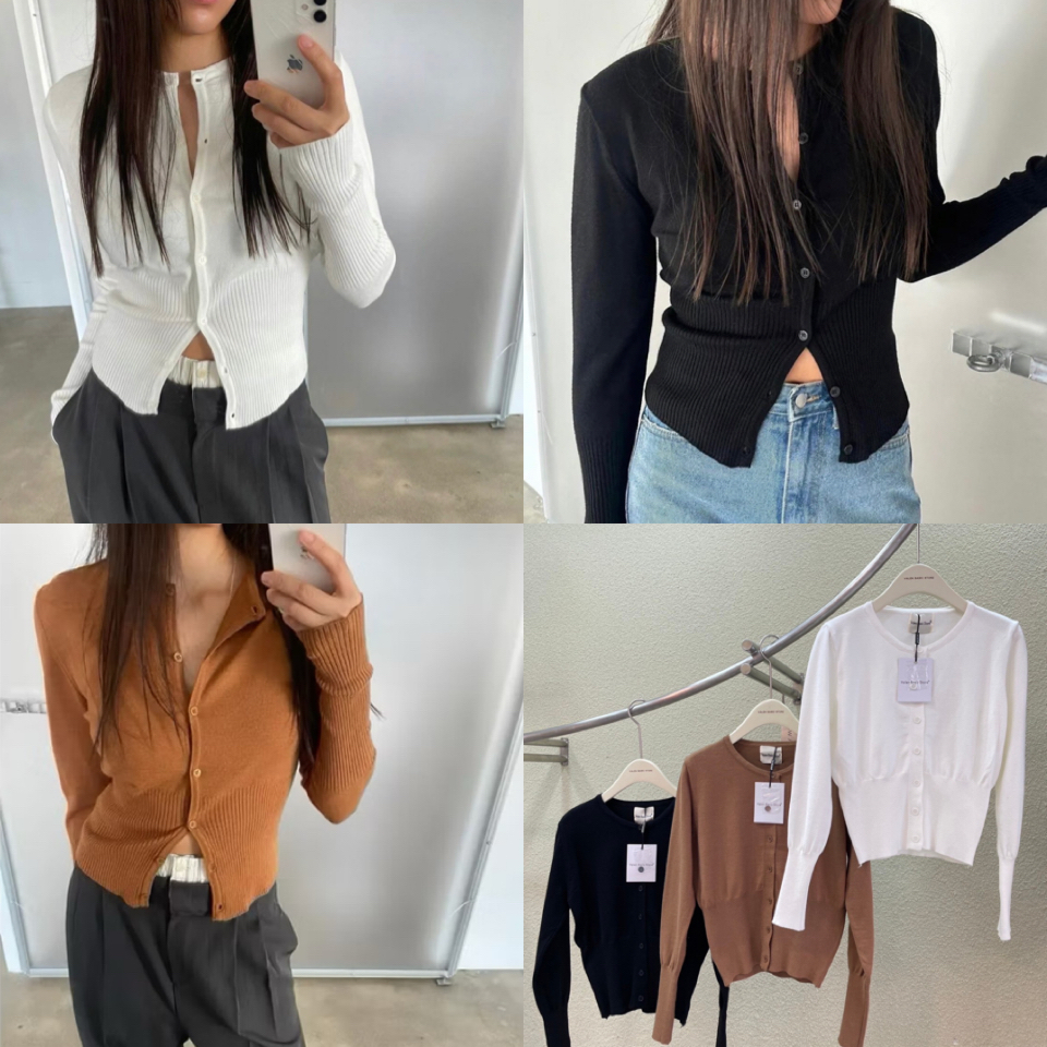 Seoul Cardigan เสื้อคาร์ดิแกนไหมพรมแขนยาว กระดุมหน้า ทรงสวยมากกก ผ้านิตไหมพรมทออย่างดี ไม่หนาไม่บางไป ยืดหยุ่นได้เยอะ