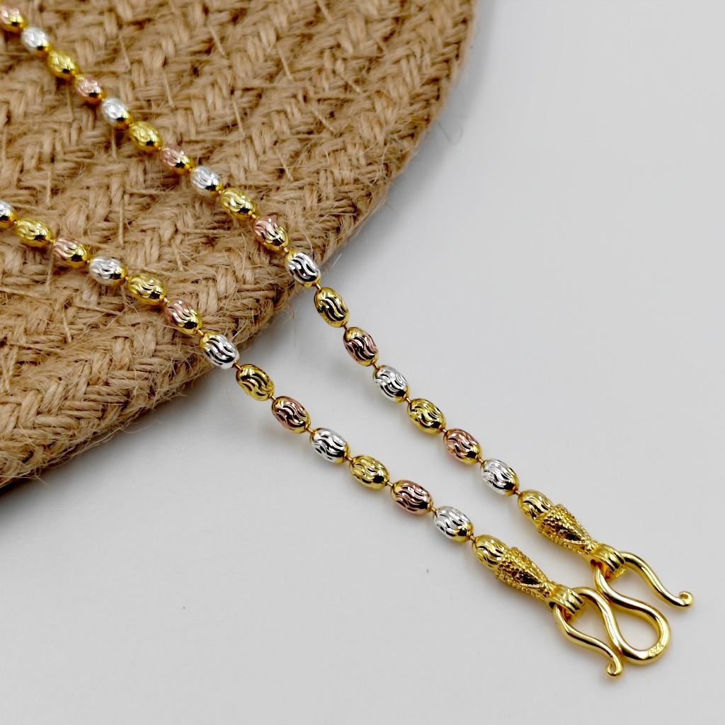 สร้อยคอ ( 2กษัตรย์/ 3กษัตรย์) เม็ดข้าว สองสี/สามสี สร้อยคอห้อยพระ สร้อยคอ สี24k ไม่ลอกไม่ดำ ราคา ถูกที่สุด ดีลบีเคเค แกลเลอรีภาพที่ 5
