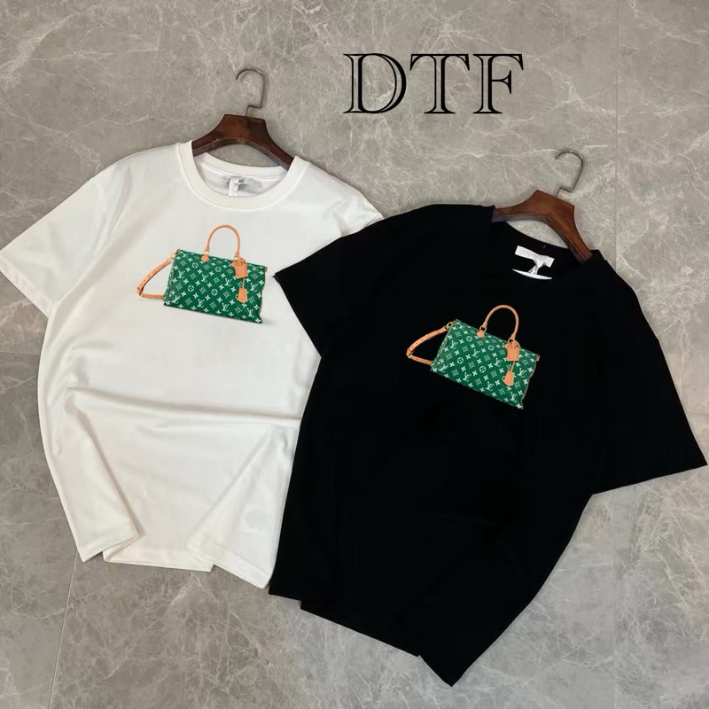 🌟STF_SHOP🌟เสื้อยืด แขนสั้น คอกลม ผ้าCOTTON.100% งานพิมพ์DTF ลายกระเป๋าแฟชั่น