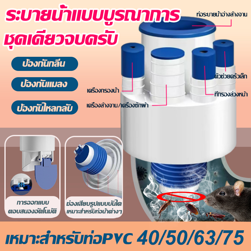 📌เหมาะสำหรับท่อน้ำต่างๆ📌 ตัวปิดท่อน้ำทิ้ง แบบต่อได้หลายสาย ยางปิดท่อน้ำทิ้ง กันกลิ่น กันแมลง ยางปิดท