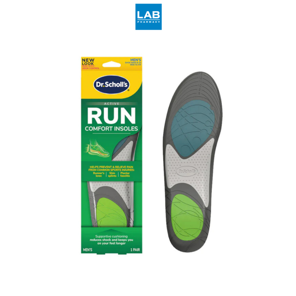 DR.SCHOLL's Active Run Comfort Insoles1 Pair/box ดร.สกอลล์ แอคทีฟ รัน คอมฟอร์ท อินโซลส์1 คู่/กล่อง แผ่นรองเท้า