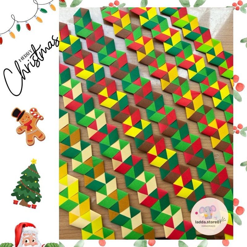 ขอบบอร์ดโทนสีChristmas สดใส สวยงาม