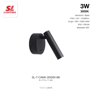 SL LIGHTING | Bedside Track Light โคมไฟอ่านหนังสือ & หัวเตียง LED รุ่น CAMA-3W30K (Black, White, Nickel)