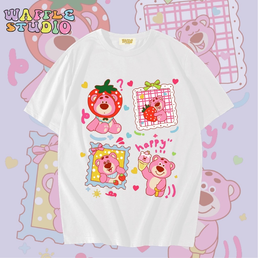 [ ส่งฟรี ] WS0648 เสื้อยืดโอเวอร์ไซส์ เสื้อยืดเกาหลี ผ้าคอตตอน 100% เสื้อยืด Lotso ล๊อตโซ่ WAFFLE STUDIO