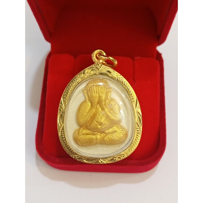จี้ พระปิดตา จัมโบ้ หลวงปู่โต๊ะ มวลสาร 168 เนื้อดินเผ่าปัดทอง แท้ Jewelry หุ้มทอง 96.5% กันน้ำ 100%