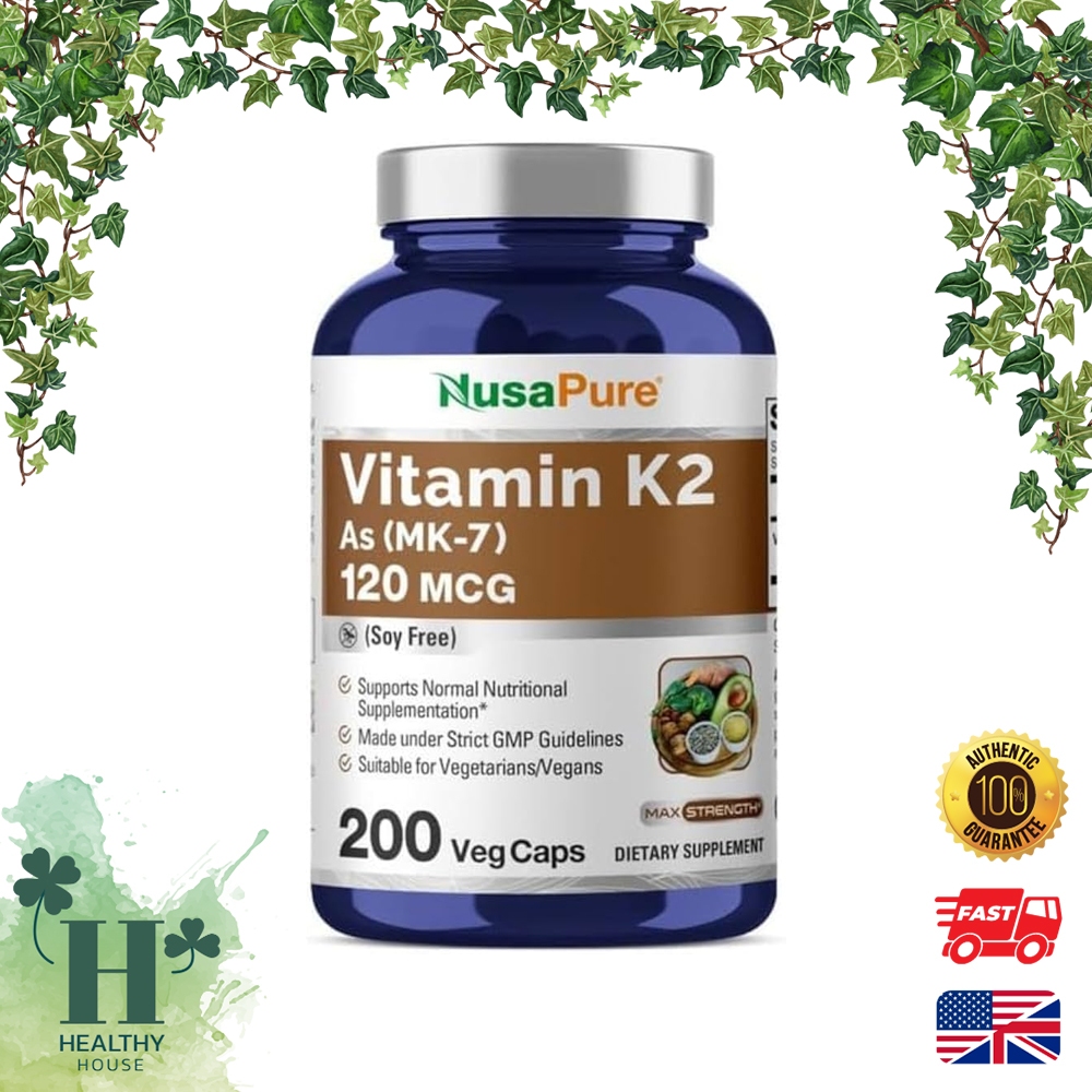พร้อมส่ง NusaPure Vitamin K2 MK7 120 mcg 200 Veggie Capsules
