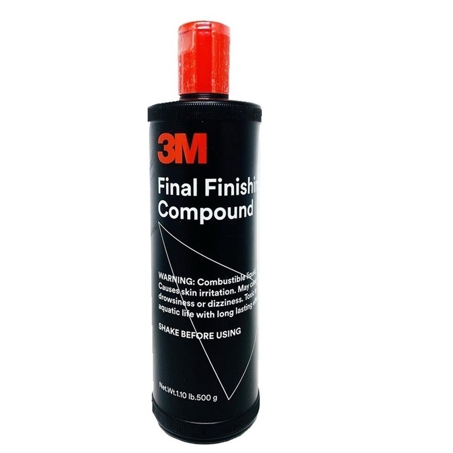 3M  13084 ขวดดำฝาแดง Final Finishing Compound  น้ำยาขัดสีรถ ขัดเงา ด้วยขนแกะขั้นตอนเดียว ขนาด 500g.1 ขวด