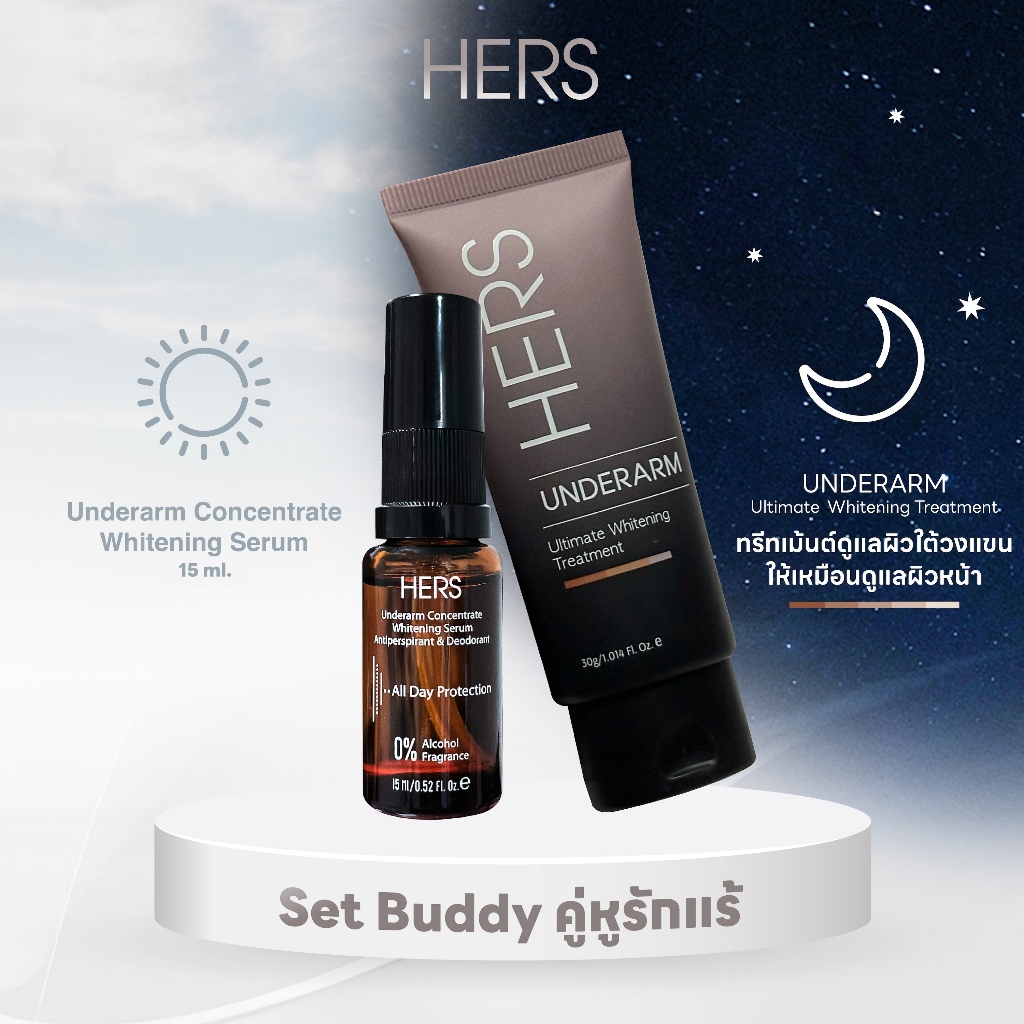 Hers เซรั่มรักแร้คุ่มกลิ่น 15ML + Treatment รักแร้ขาว 30 ML