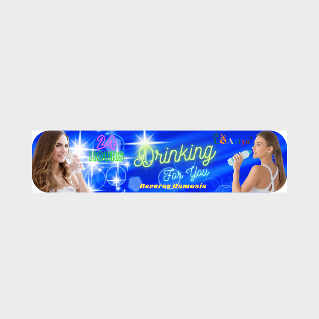 สติกเกอร์ ตู้น้ำดื่ม หยอดเหรียญ ส่วนบน หน้าตู้ ขนาด 18x59ซม. (รุ่นPRโทนสีน้ำเงิน)