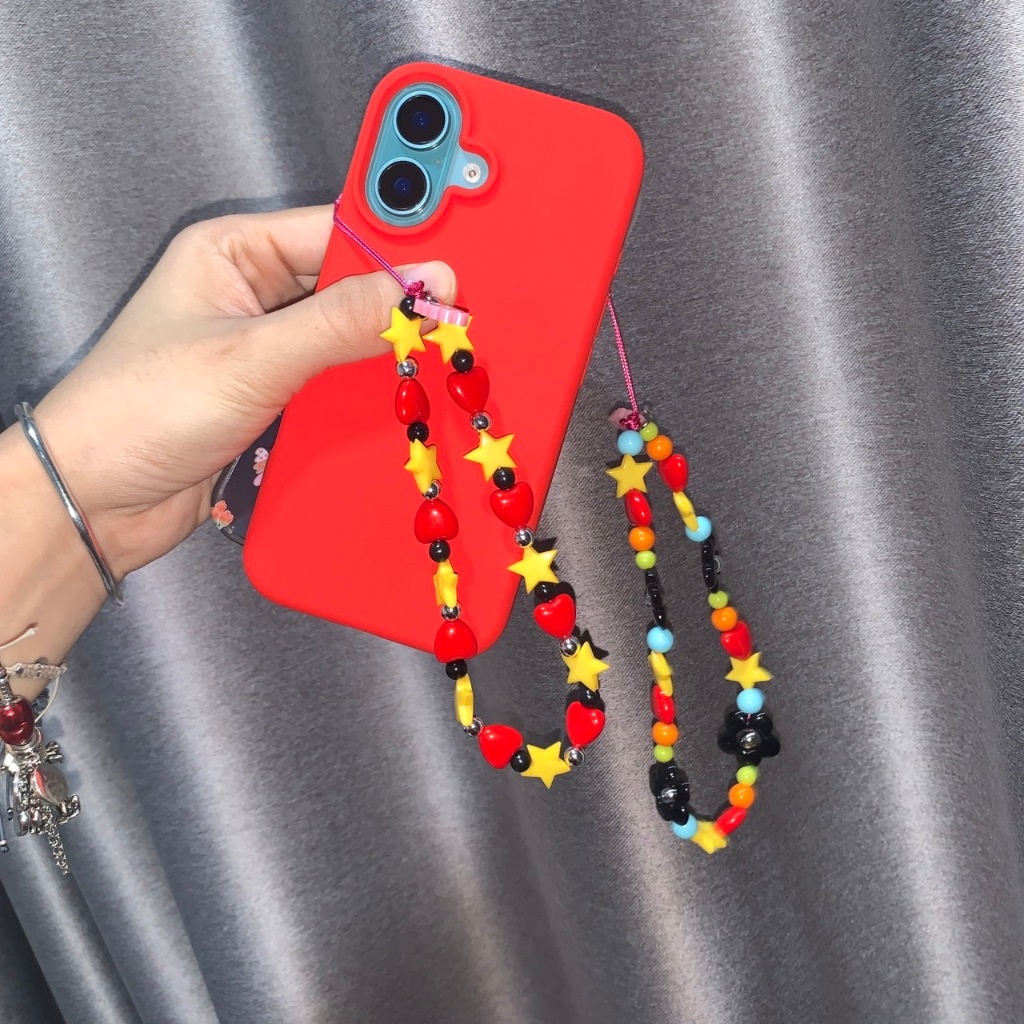 amuse.stuff-bead phone strap สายคล้องโทรศัพท์มือถือแบบลูกปัด*เชือกสีชมพูบานเย็นเท่านั้น*