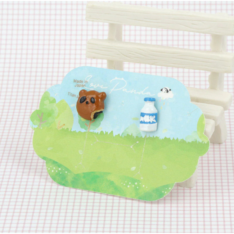 ต่างหู Anpan and Milk Asymmetrical Studs