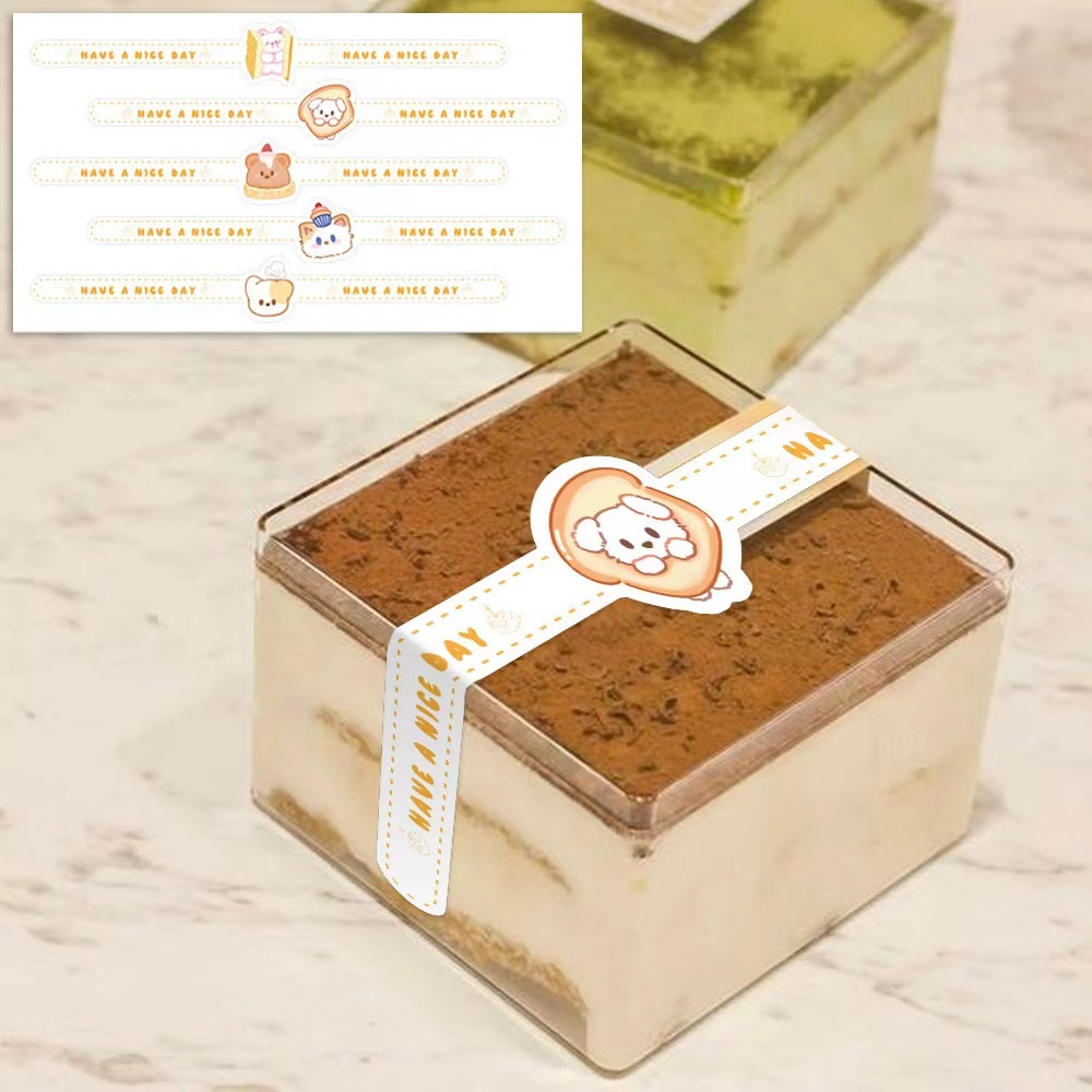 สติ๊กเกอร์ แถบยาว ขอบคุณ สติ๊กเกอร์ติดกล่องขนม แก้ว ถุง แพ็ค50ดวง sticker thankyou