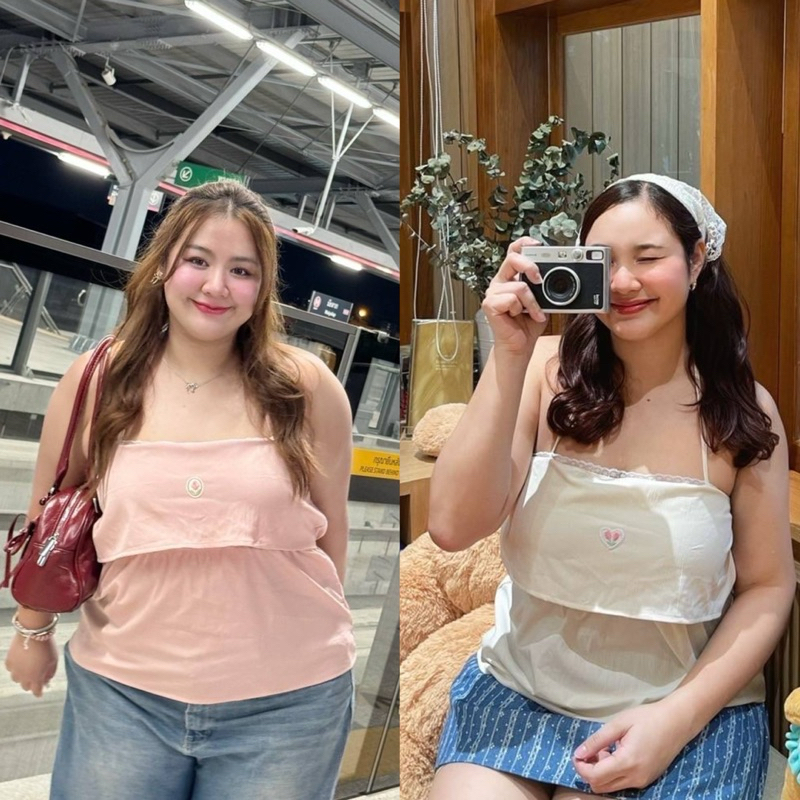 เสื้อสายเดี่ยว สายเดี่ยวสาวอวบ อก40-50นิ้ว Freesize