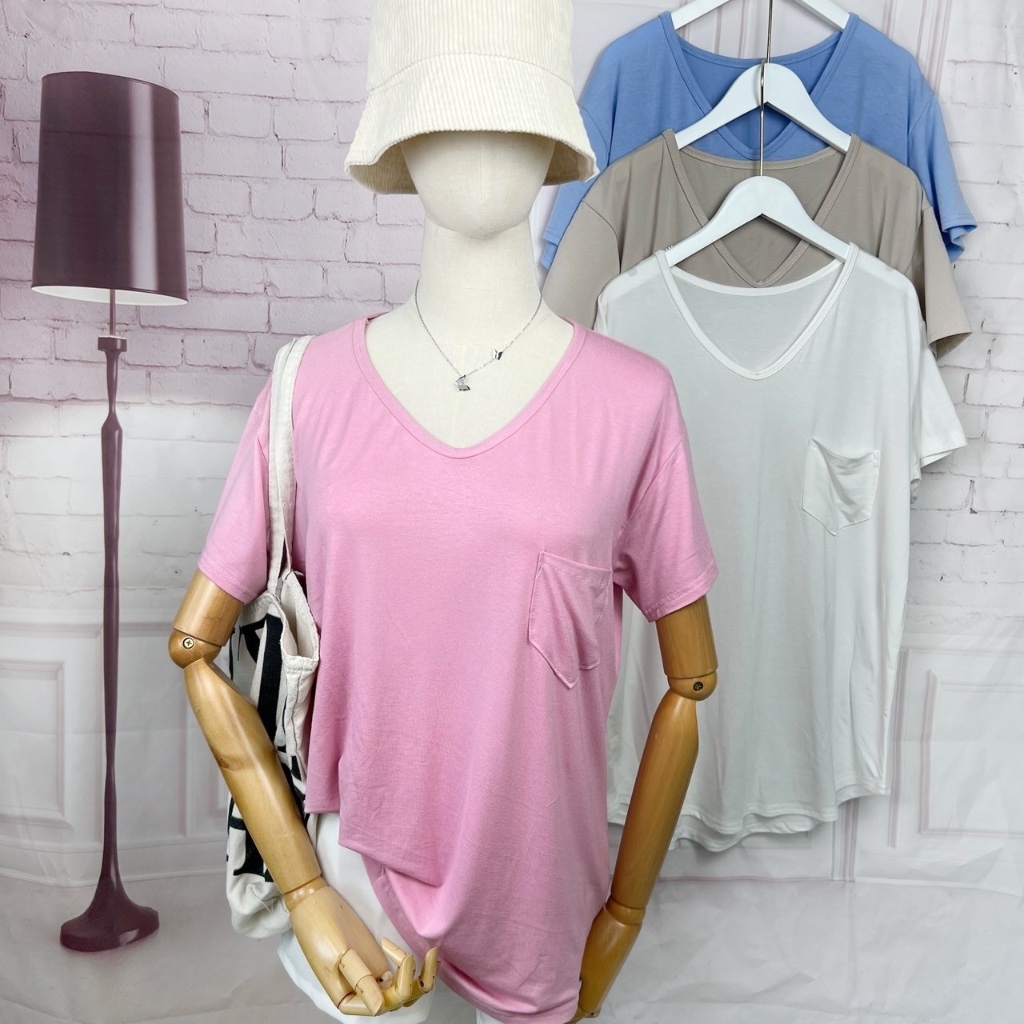 เสื้อยืดสาวอวบ ผ้าเรยอน นุ่มเด้งใส่สบาย พลัสไซส์ อก34-54 พร้อมส่งจากไทย