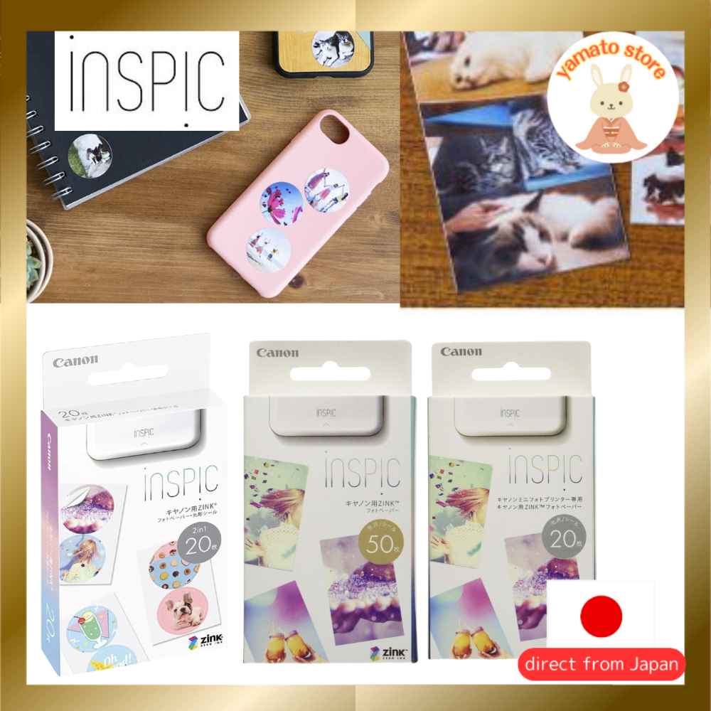 Canon ZINK photo paper for iNSPiC mini photo printer 20sheets 50sheets 20round seals JAPAN