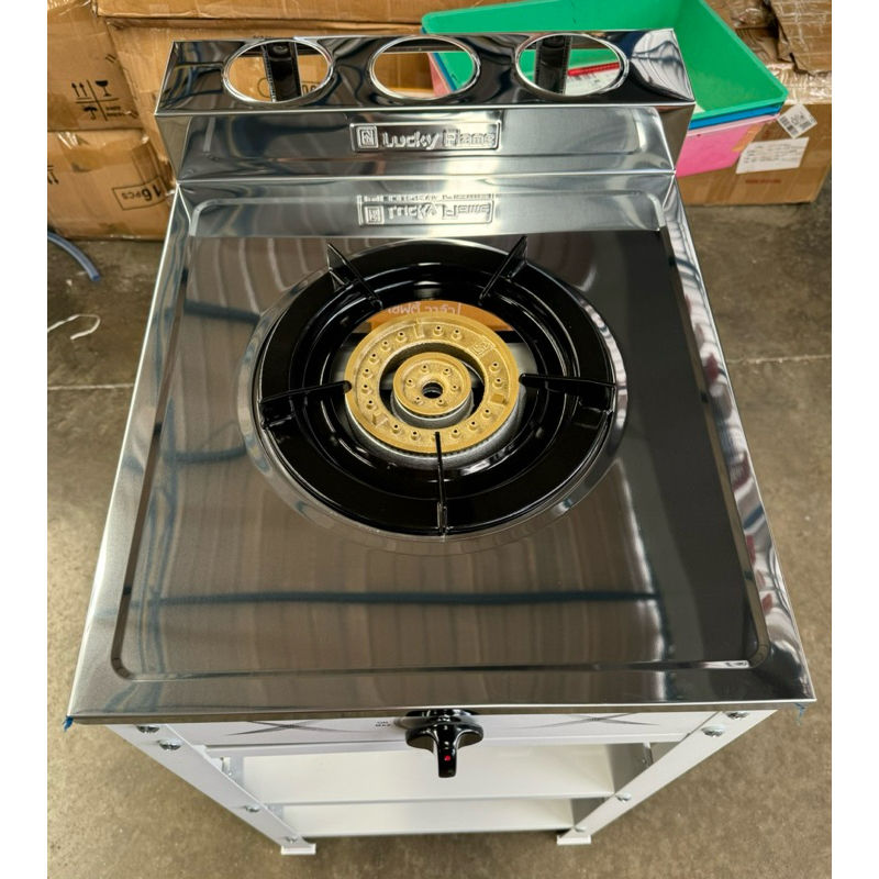 Lucky Flame เตาแก๊สชั้นเดี่ยวสีเทา หน้าสแตนเลส หัวเตาเหล็กหล่อขนาด 5 นิ้ว รุ่น LF-502MC รับประกันสปาร์ค 5 ปี - รูปที่ 4