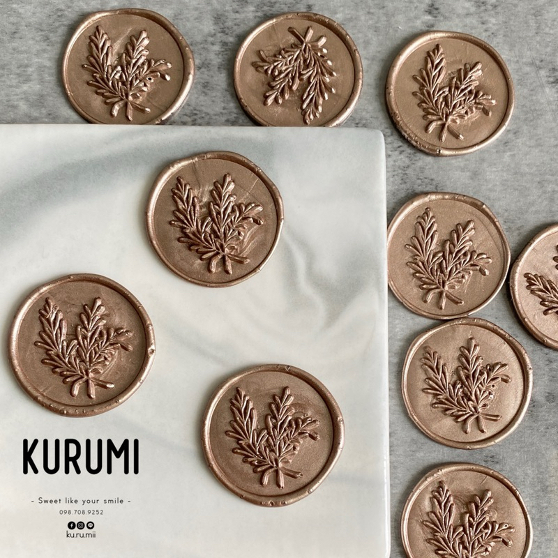 ตราประทับครั่งสำเร็จรูปพร้อมใช้งาน สีแชมเปญ