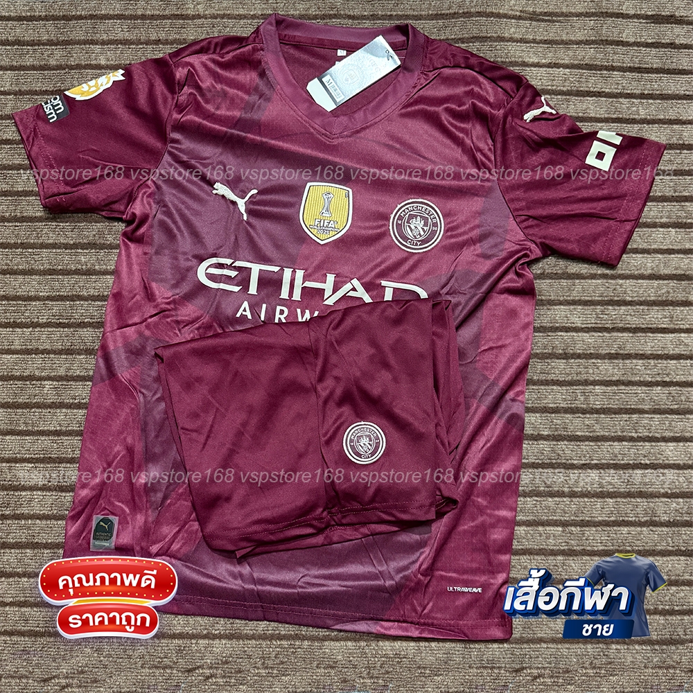 เสื้อฟุตบอล ทีมแมนซิตี้ RED เสื้อพร้อมกางเกงใหม่ล่าสุดชุดกีฬา 2025 เนื้อผ้าดีใส่สบาย