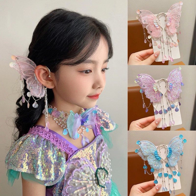 ต่างหูปีกผีเสื้อ ต่างหูนางฟ้า ต่างหูเมอเมด ส่งจากไทย
