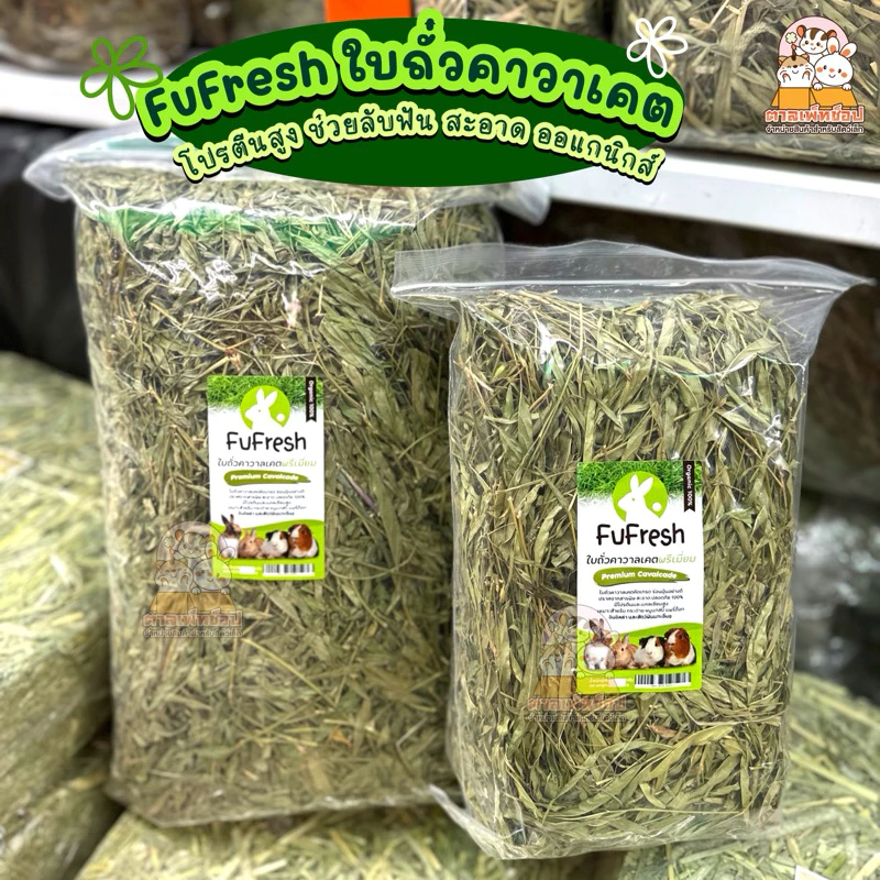 FuFresh ใบถั่วคาวาเคตอบแห้ง ออแกนิกส์ หญ้าถั่วคาวาเคต สำหรับกระต่าย หนูแกสบี้ เขียว หอม~