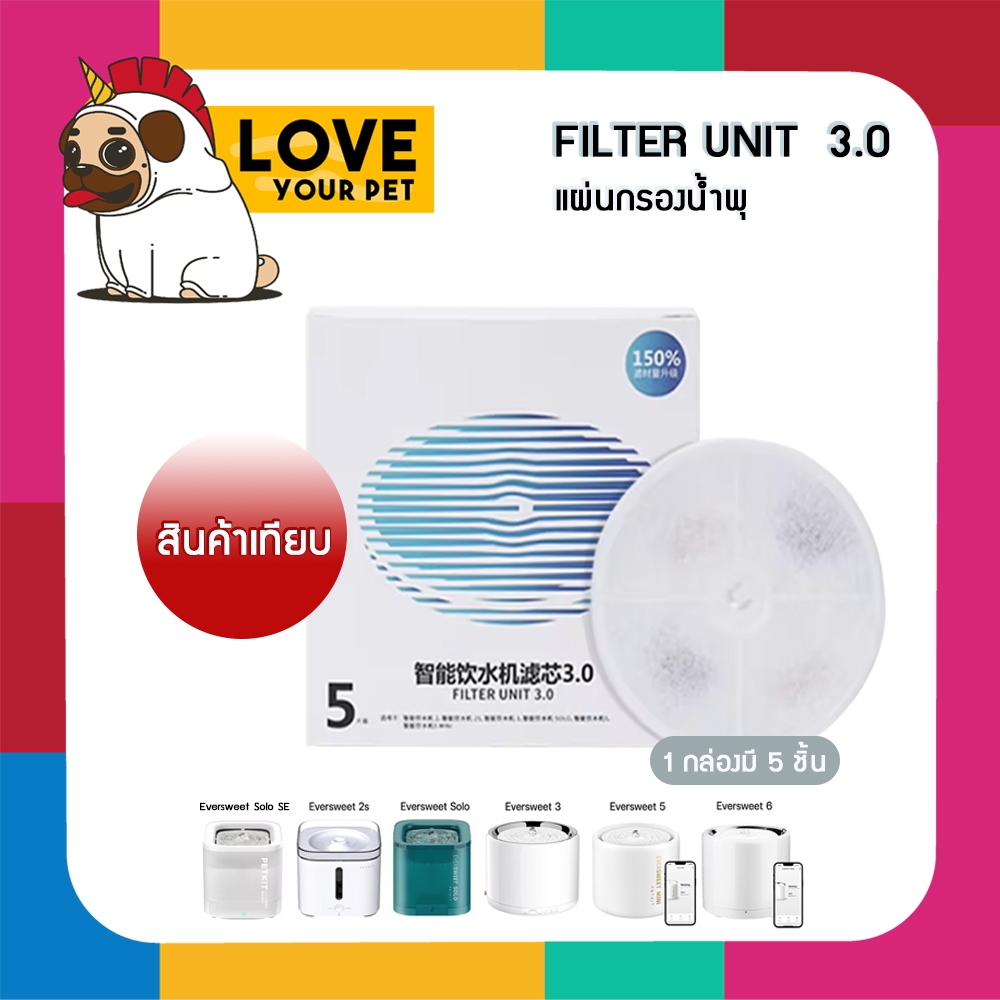 แผ่นกรองน้ําพุแมว Filter 5PCS  น้ำพุแมว ไส้กรองน้ําพุสัตว์เลี้ยงแมว ผ้าฝ้าย เรซินแลกเปลี่ยนไอออน