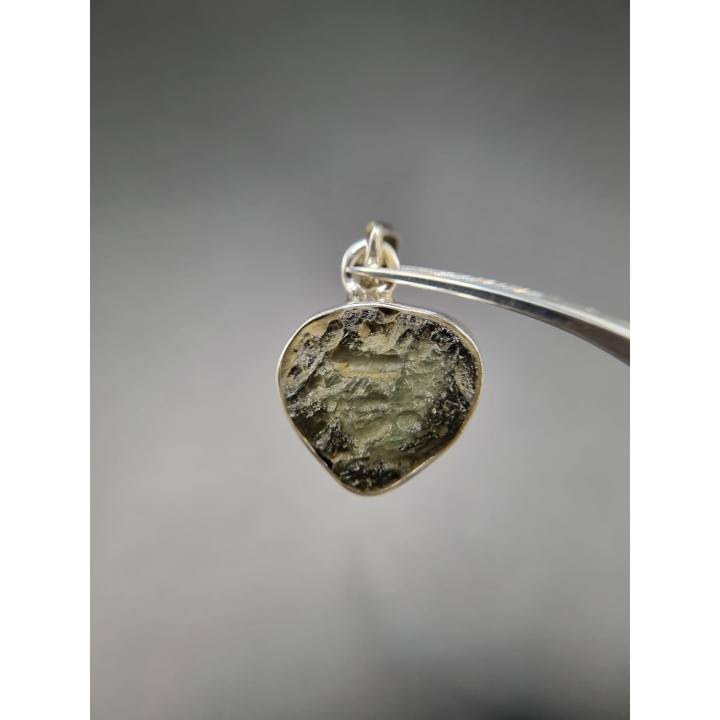 จี้ Moldavite เงินแท้ Silver AG 925/1000 Czech republic MJ24-AG25 2.6g