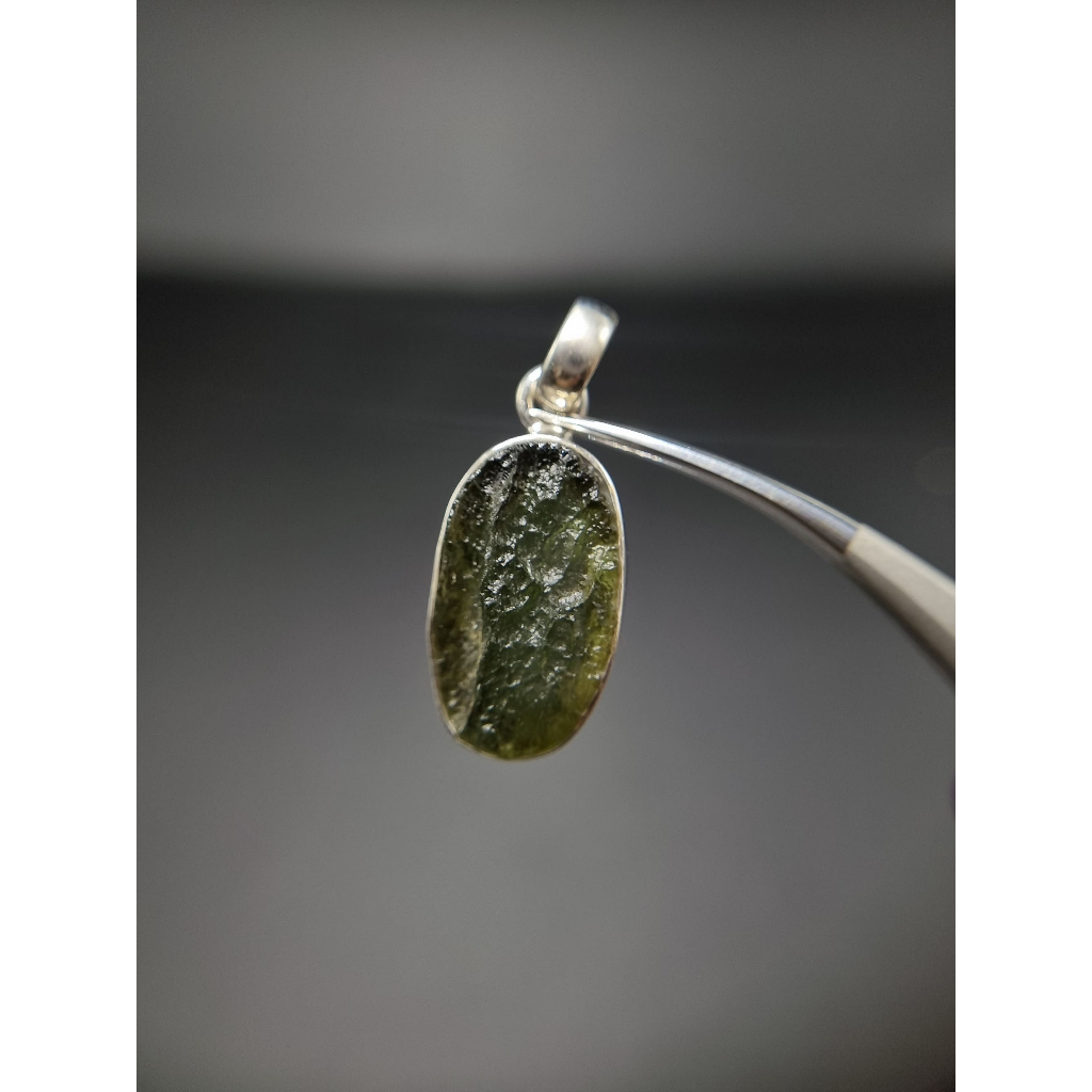 จี้ Moldavite เงินแท้ Silver AG 925/1000 Czech republic MJ24-AG12 2.6g