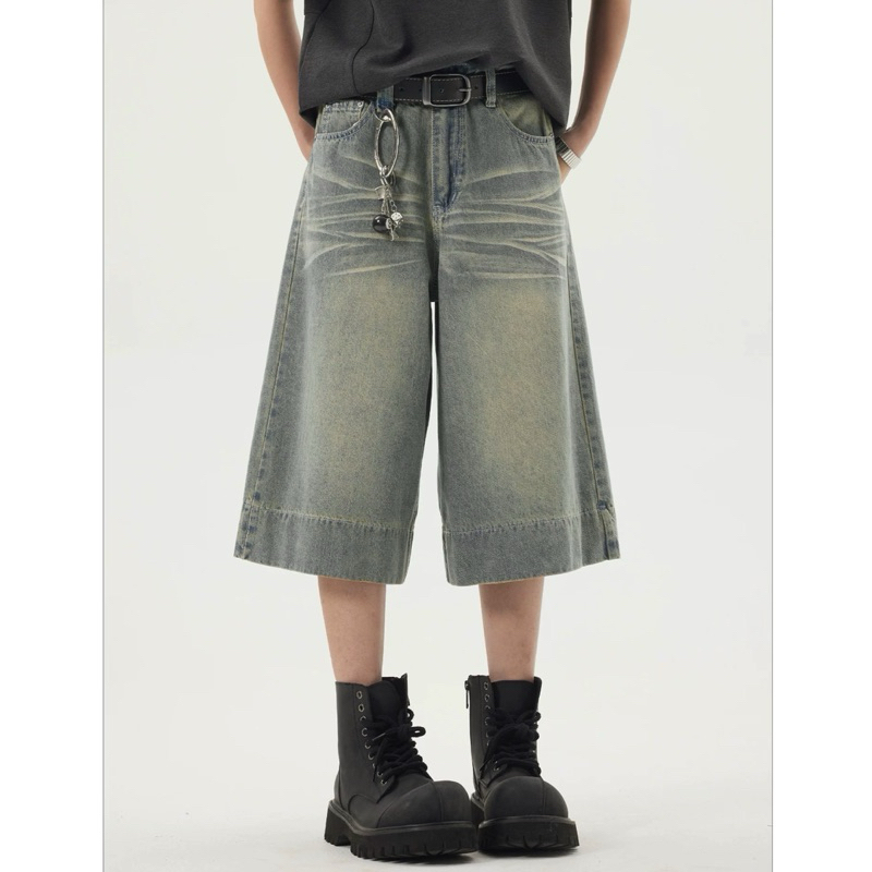 กางเกงยีนส์ขาสั้นผู้ชาย fade jorts