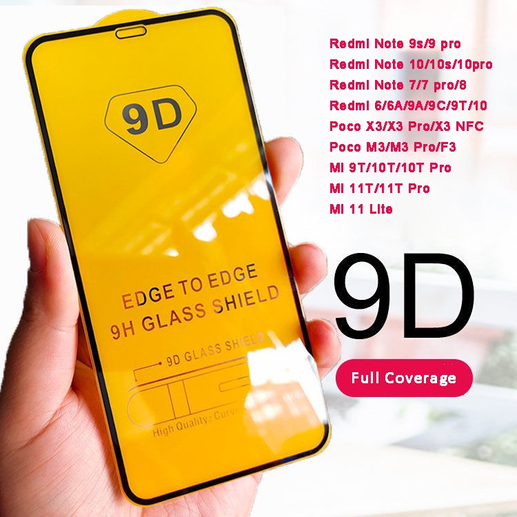 ฟิล์มกระจกนิรภัย 9D สำหรับ Xiaomi Redmi Note 13 5G 12 11 11S 10 9 8 7 Pro 13C 9C 12C 9 10C 9A 9T 8 11 12 Lite