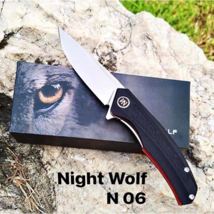 มีดพับ Night Wolf Folding Knives รุ่น N06 ของแท้ ใบมีด D2 ด้ามจับ G-10 ระบบเปิด บอลเบียริ่ง มาพร้อมถุงผ้า งานคุณภาพ