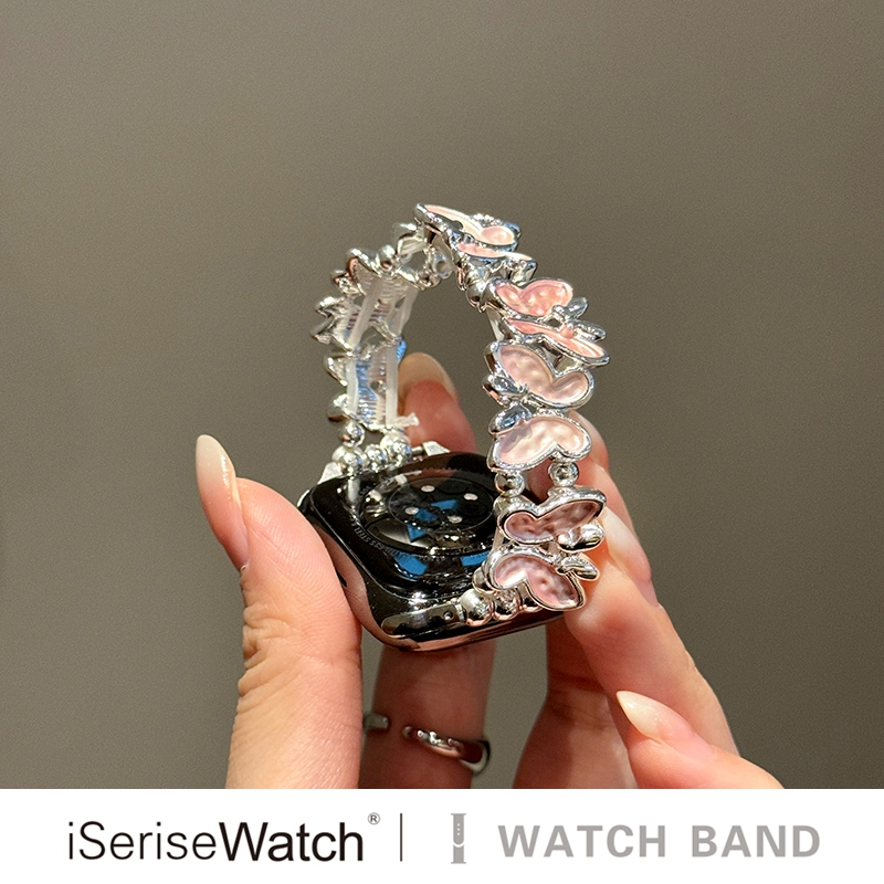 สายนาฬิกา Smartwatch สายสร้อยข้อมือผีเสื้อศิลปะ งานอาร์ต ขนาด 38/40/41/42S10mm 42/44/45/46/49mm