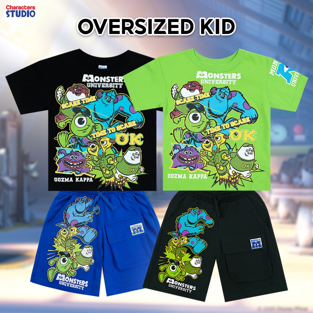 Disney Boy Monsters university Oversized T-Shirt and Shorts - เสื้อยืดเด็กโอเวอร์ไซส์และกางเกงเด็ก มอนสเตอร์1-9ปี