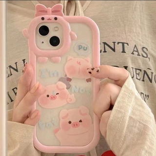 Case for iPhone 11 12 13 14 15 Pro Max 6/8/7 14/15 Plus X/XS Max SE ลายการ์ตูนมอนสเตอร์ ประดับโบว์ เคสเคลือบนิ่ม