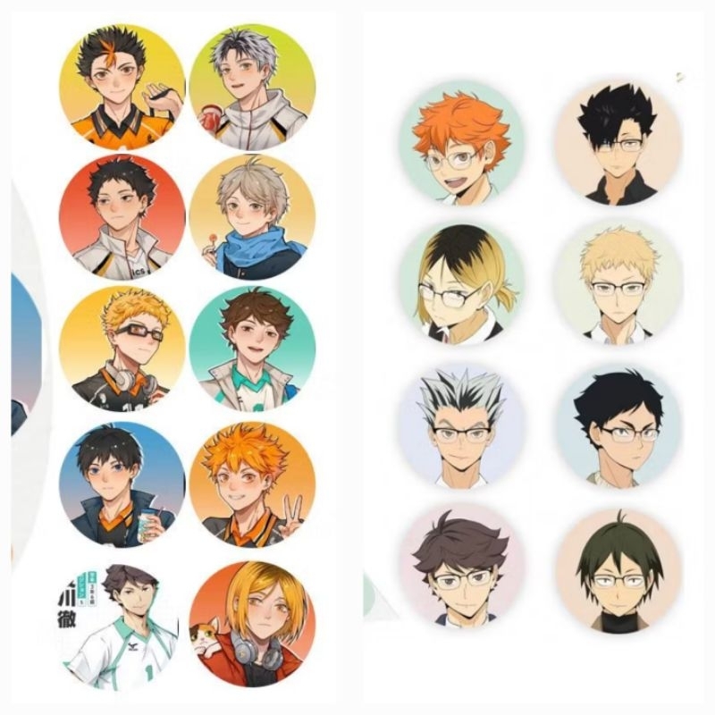 [พร้อมส่ง ] สติกเกอร์แบบดวงอนิเมะ ขายเป็นแผ่น Haikyuu ไฮคิว คู่ตบฟ้าประทาน Anime Stickers