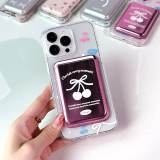 [i17] พร้อมส่ง💖 T12S56 เคสชาร์จไร้สาย+กระเป๋าใส่บัตร Wallet [ได้ทั้งเซต]🍧 เคสแม่เหล็ก เคสไอโฟน สำหรับ iPhone11-17Promax