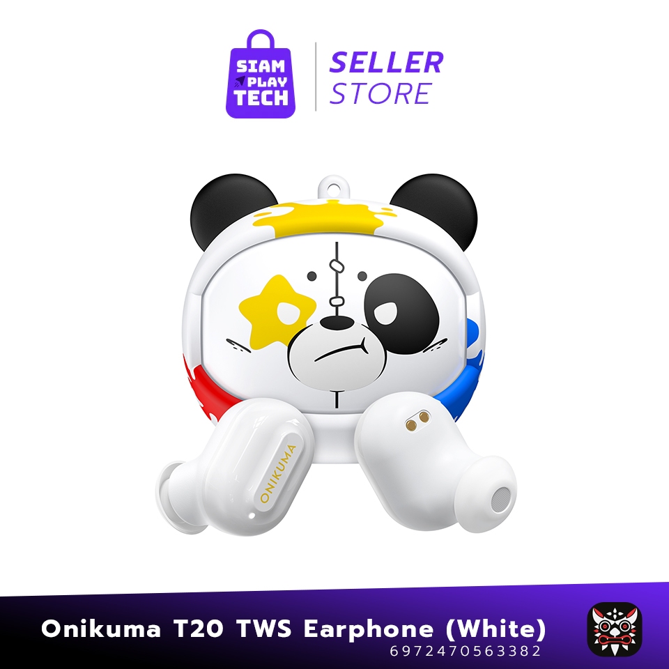 ONIKUMA T20 TWS Earphone (White) หูฟังไร้สายเคสรูปหมีอวกาศปรับแต่งหน้ากากเคสได้